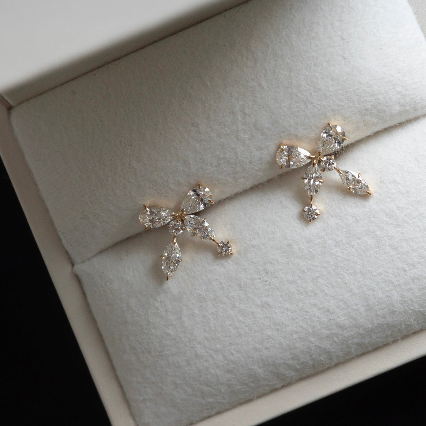 -bespoke- K18 BOW EARRINGS SET -S- (lab-grown diamond)