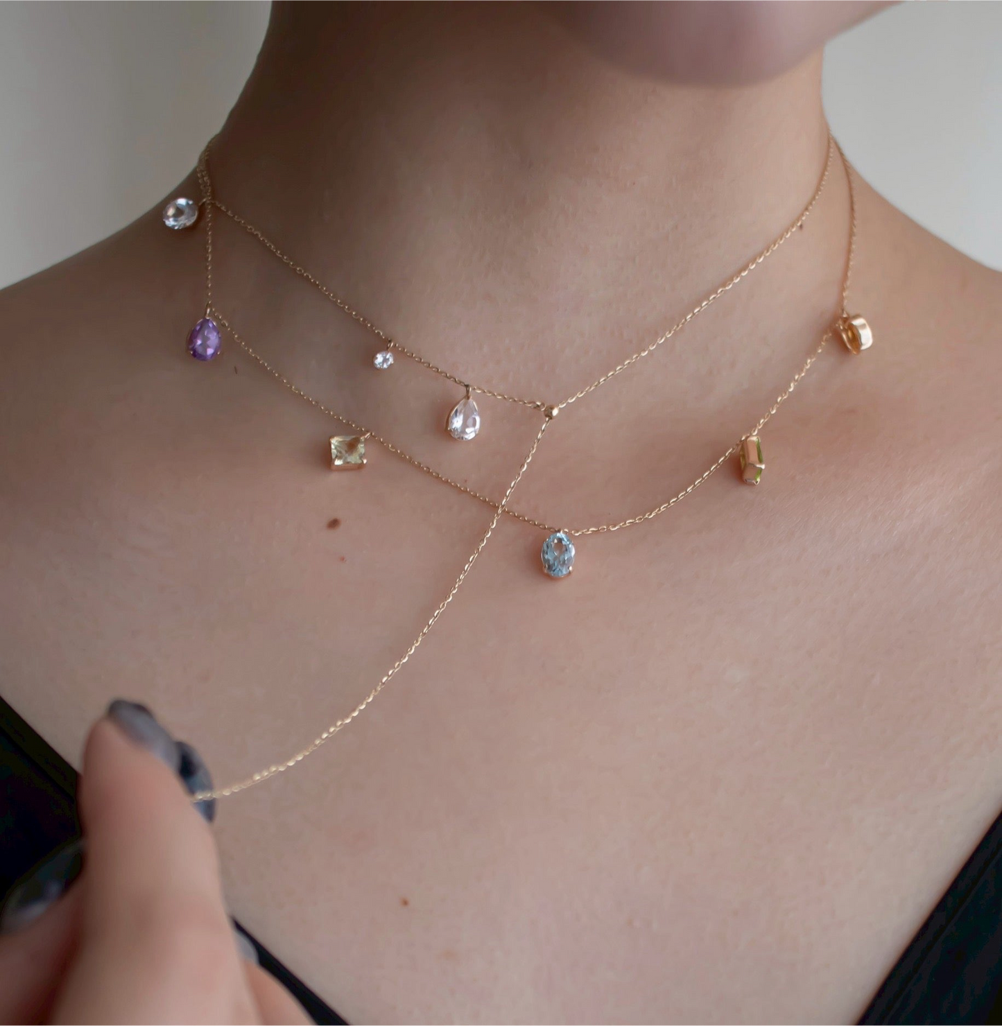 FALLING DEW LARIAT NECKLACE