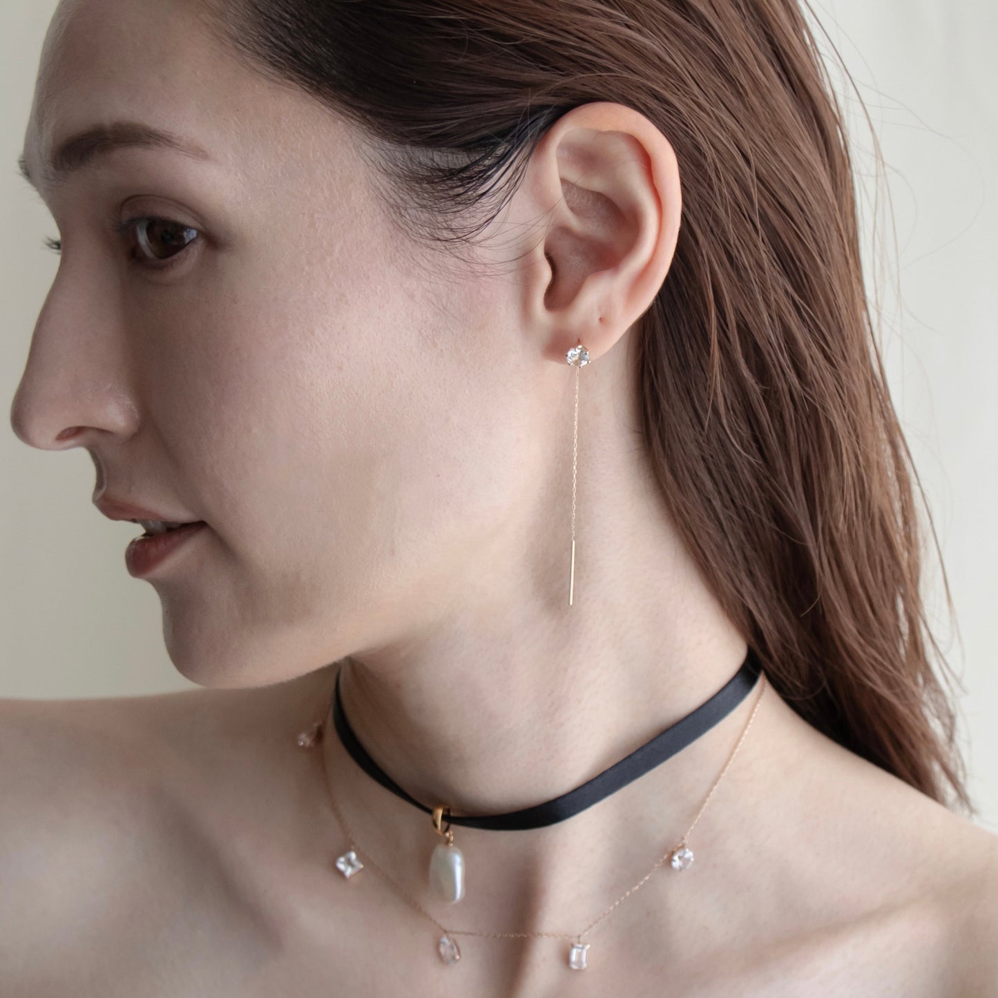 CASCADE 2WAY GEM EARRING (single)