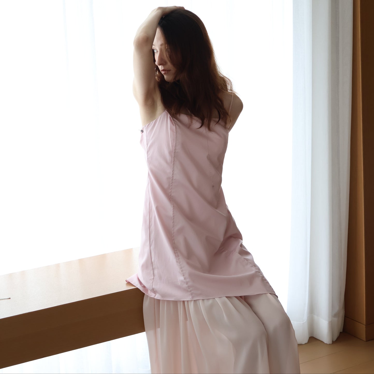 ASYMMETRIC VEIL DRESS