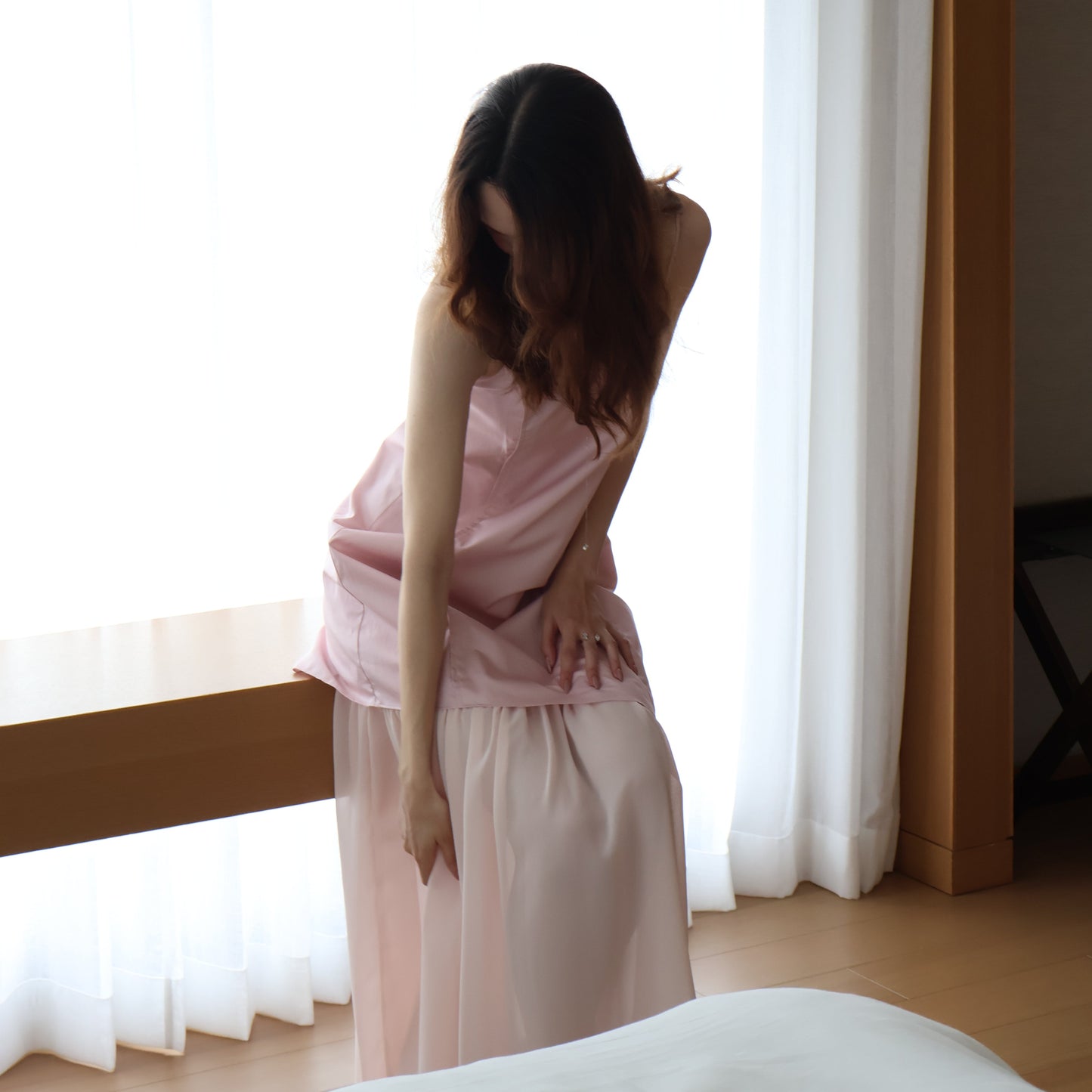 ASYMMETRIC VEIL DRESS
