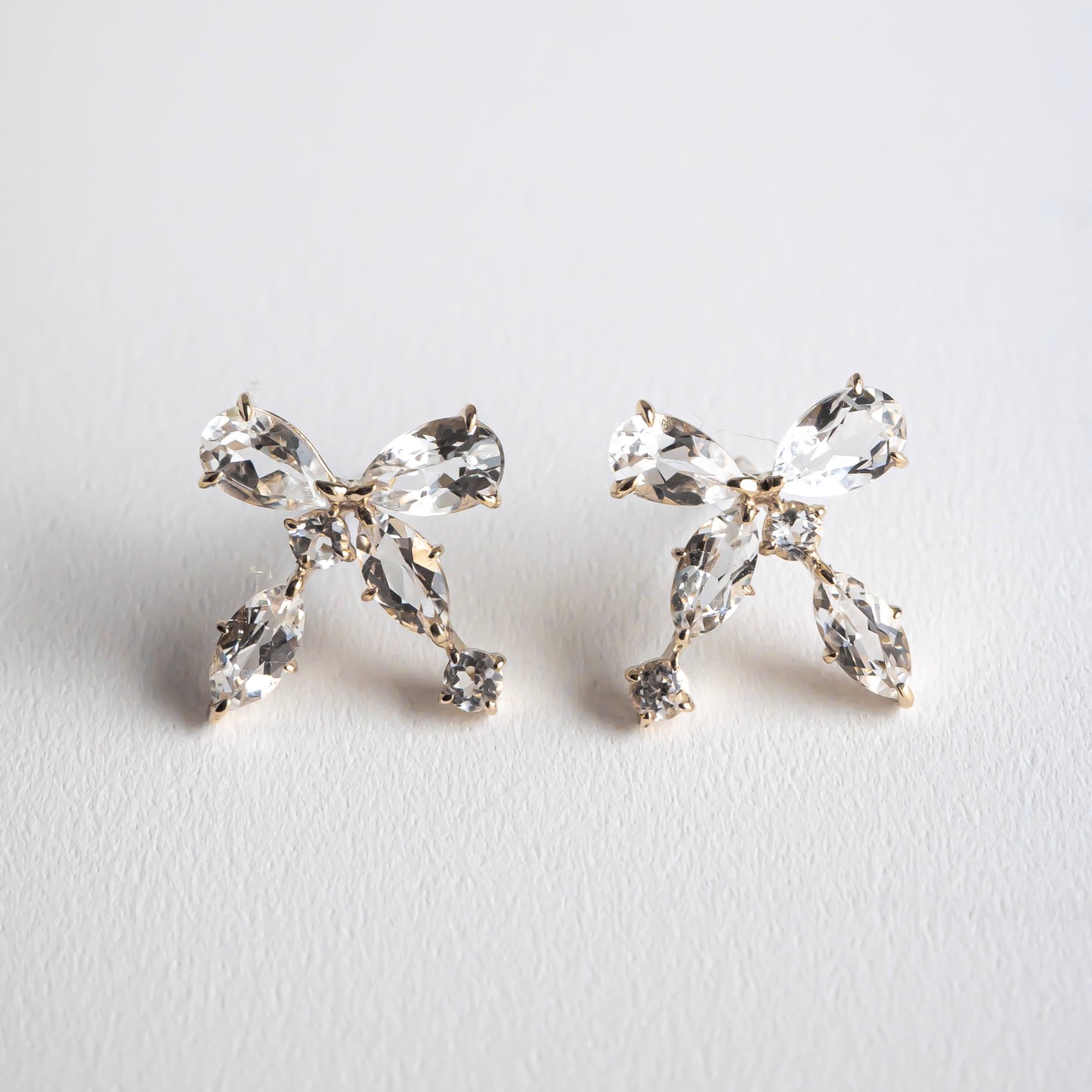-bespoke- K18 BOW EARRINGS SET -S- (lab-grown diamond)