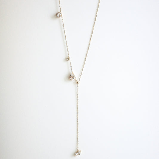 FALLING DEW LARIAT NECKLACE (SHORT)