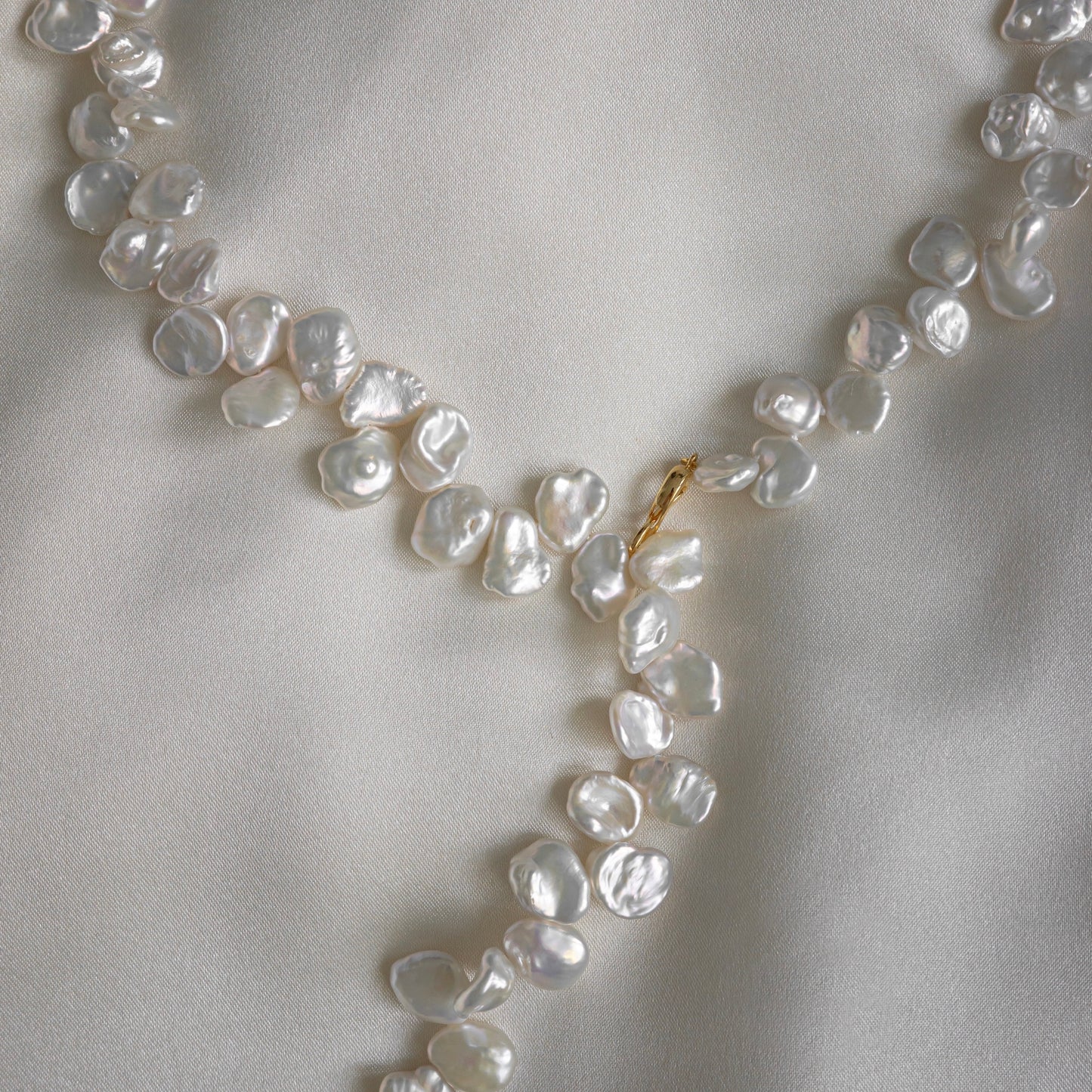 【6.6 sat 19:00-in stock】3WAY FALLING PATELS PEARL LARIAT NECKLACE(GD)